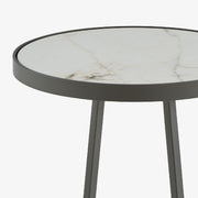 Ligne Roset Circles Pedestal Table - Outdoor Top In White Marble-Effect Ceramic Stoneware Small - MyConcept Hong Kong