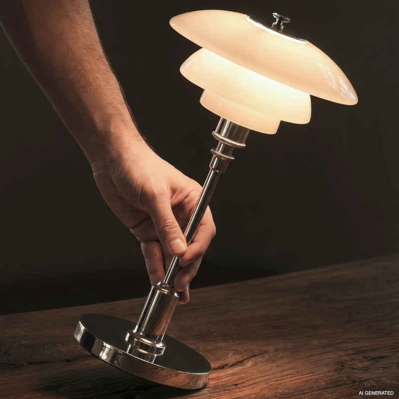 PH 1/1 Portable Lamp – High lustre chrome plated