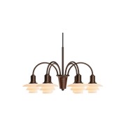 PH 1/1 Chandelier Centenary Edition – Aged brass/dusty terracotta, 6 shades