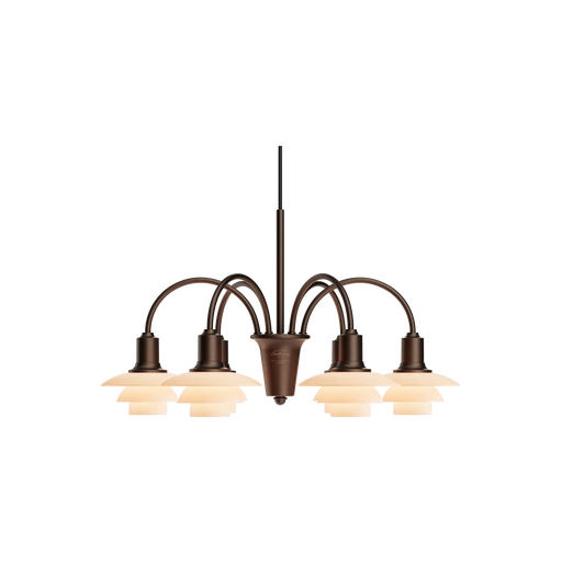 PH 1/1 Chandelier Centenary Edition – Aged brass/dusty terracotta, 6 shades