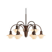 PH 1/1 Chandelier Centenary Edition – Aged brass/dusty terracotta, 9 shades