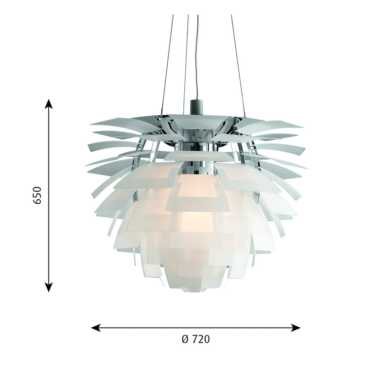 PH Artichoke Glass Ø720 Clear glass sandblasted