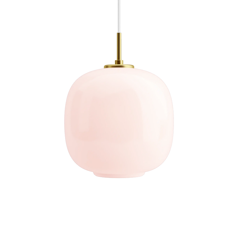 VL45 Radiohus Pendant Pale Rose – Brass/glossy pale rose glass Ø250