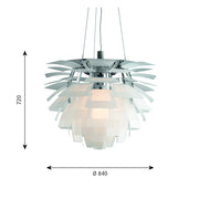 PH Artichoke Glass Ø840 Clear glass sandblasted