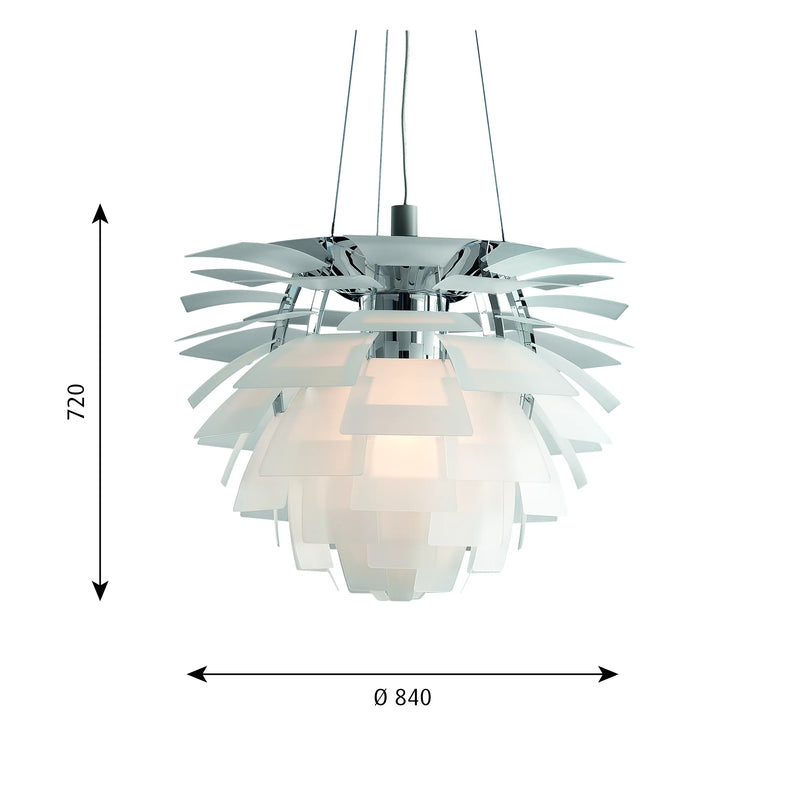 PH Artichoke Glass Ø840 Clear glass sandblasted