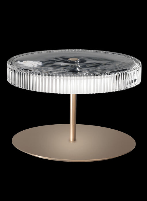 Gilda Table Light Italamp, Matte Champagne structure, Crystal Glass, Integrated LED 7.8W 3000K, size: dia36xh23cm. Italamp/Gilda Table/8140LG002