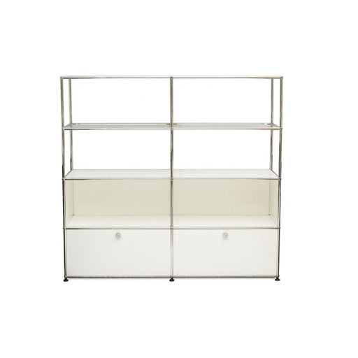 2-Door Glass Panel Shelf - White - MyConcept Hong Kong