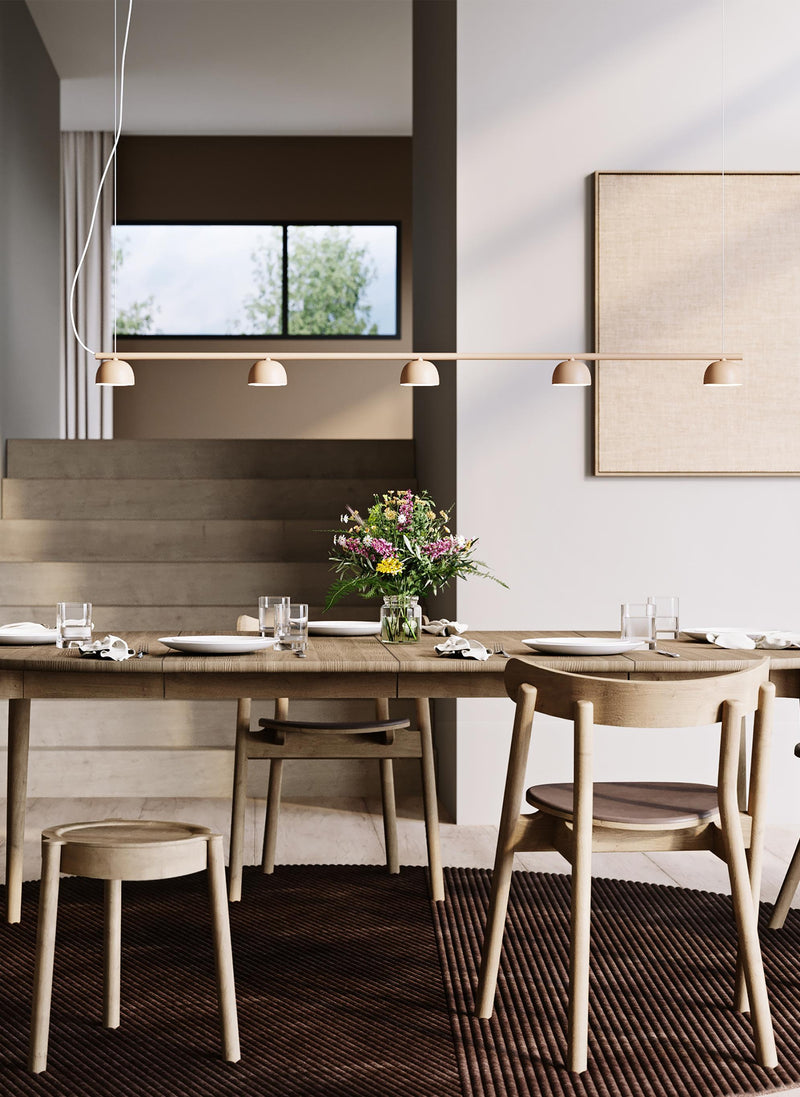 Blush rail 5 pendant lamp