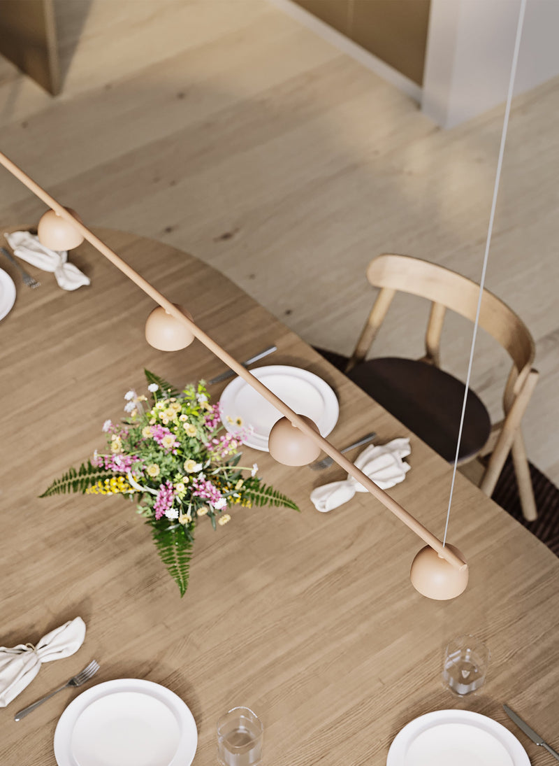 Blush rail 5 pendant lamp