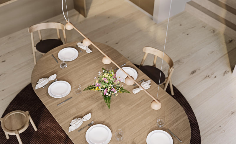 Blush rail 5 pendant lamp