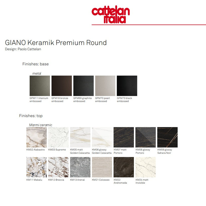 CATTELAN GIANO Keramik Premium Round Table - MyConcept Hong Kong