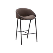 Wendelbo Folium Bar Stool with leather piping, Grain col. 61249