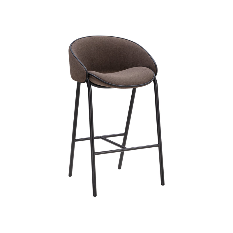 Wendelbo Folium Bar Stool with leather piping, Grain col. 61249
