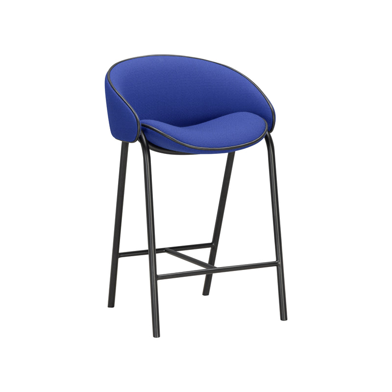 Wendelbo Folium Counter Stool with leather piping, Twisted Flower col. 0762