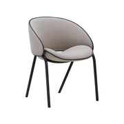 Wendelbo Folium Dining Chair with leather piping, Fiord col. 262