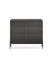 Hifive glass cabinet Low legs Black painted oak 100 cm