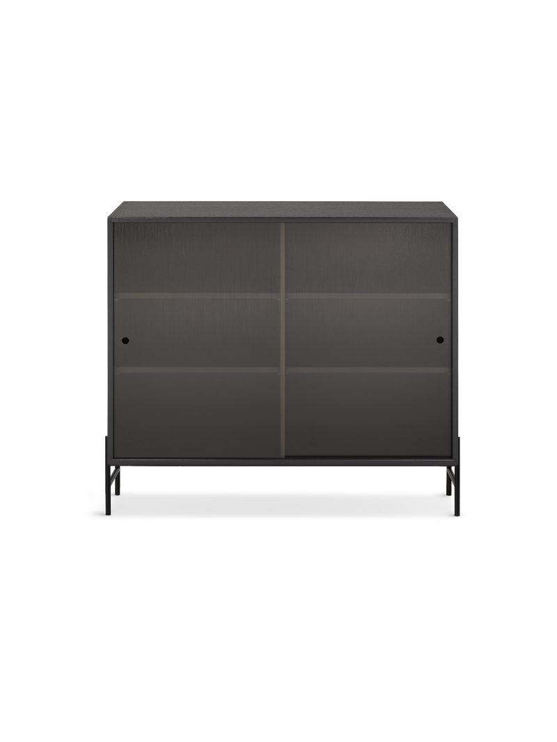 Hifive glass cabinet Low legs Black painted oak 100 cm