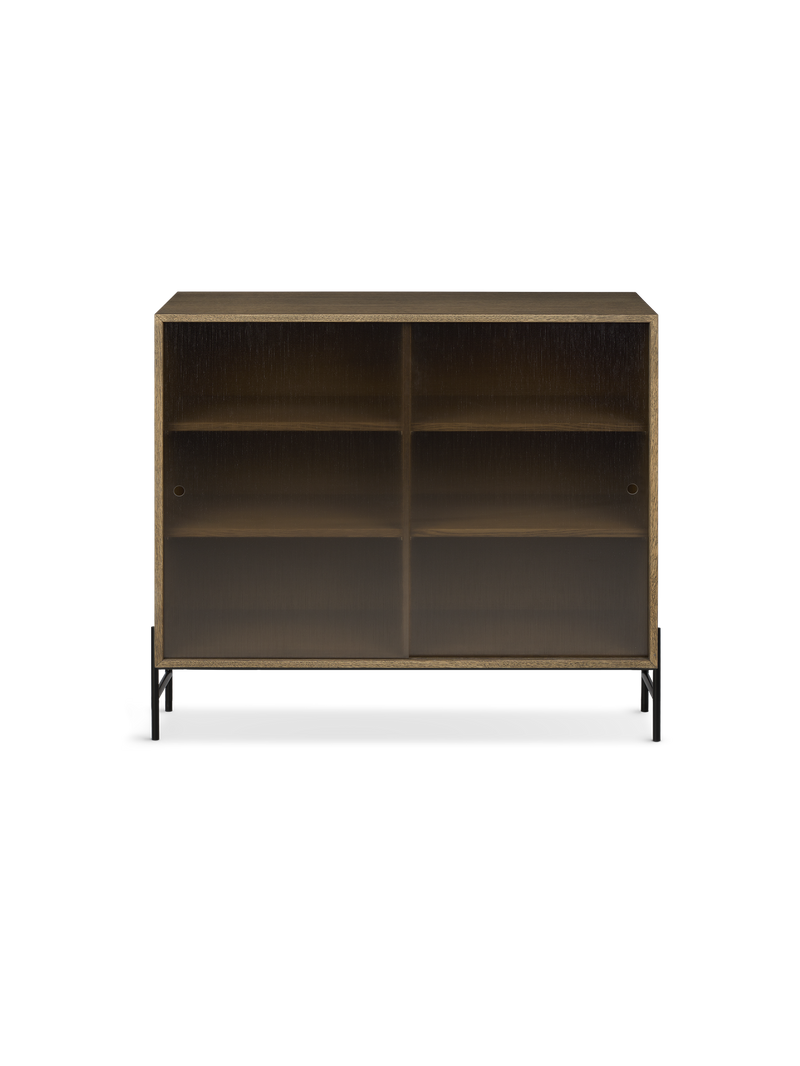 Hifive glass cabinet Low legs Smoked oak 100 cm