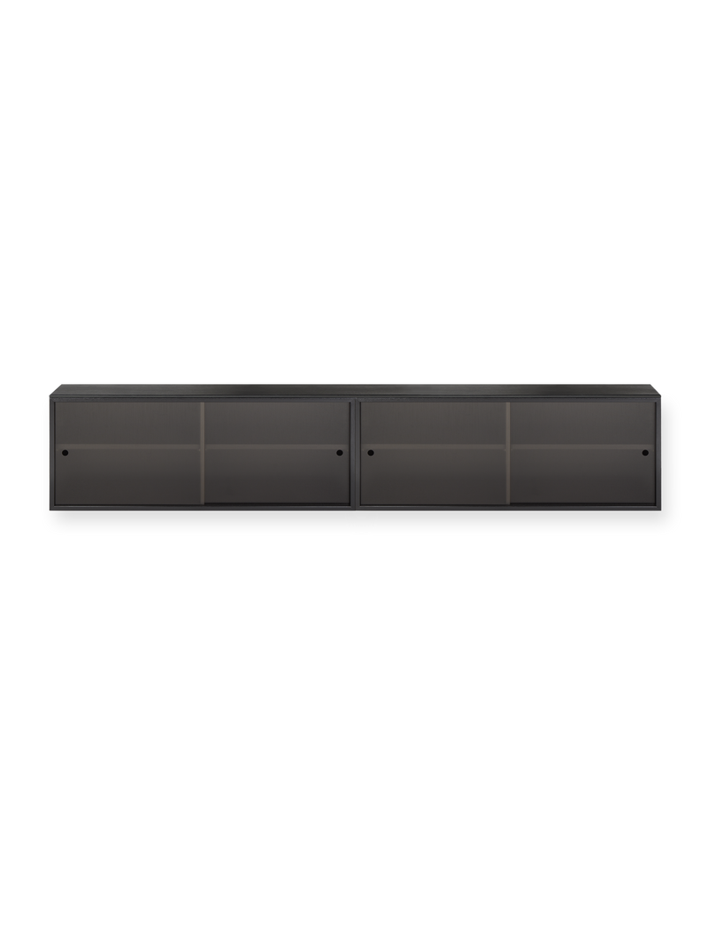 Hifive tambour and glass cabinet set 200 - Black painted oak