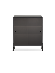 Hifive glass cabinet Low legs Black painted oak 75 cm