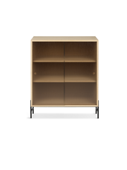 Hifive glass cabinet Low legs Light oiled oak 75 cm
