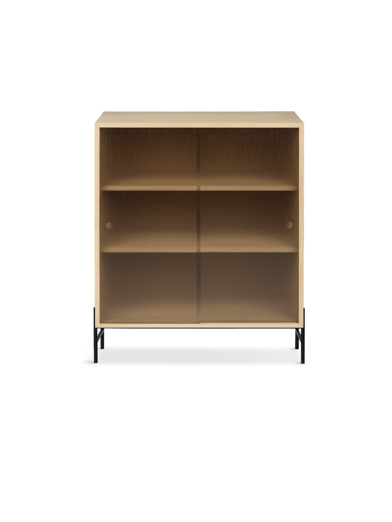 Hifive glass cabinet Low legs Light oiled oak 75 cm