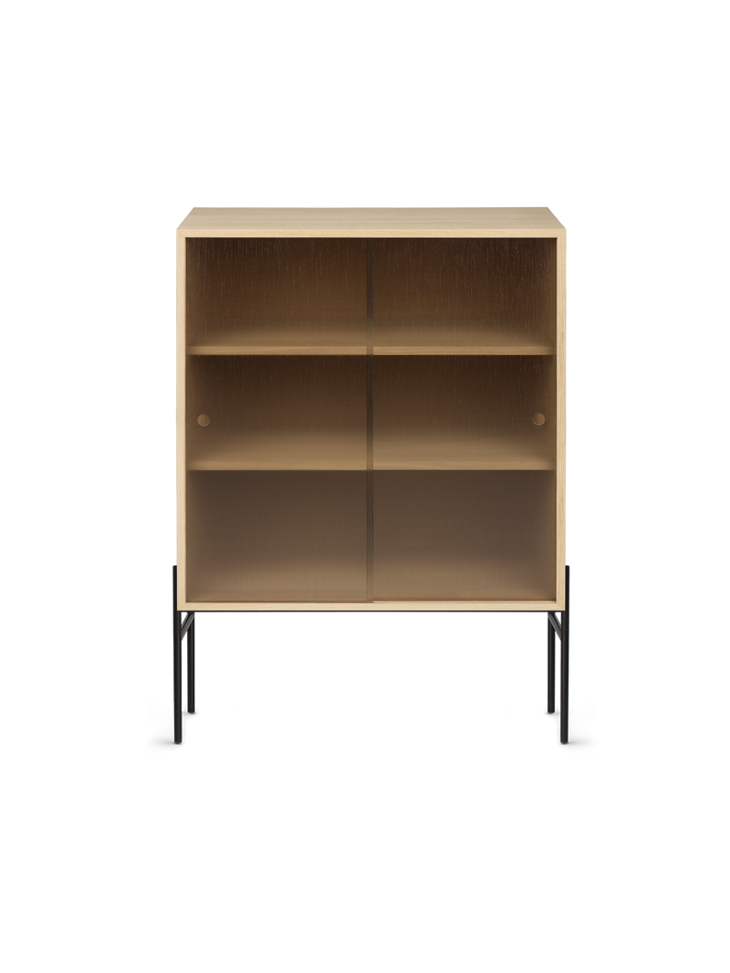 Hifive glass cabinet High legs Light oiled oak 75 cm