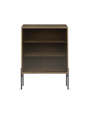 Hifive glass cabinet High legs Smoked oak 75 cm