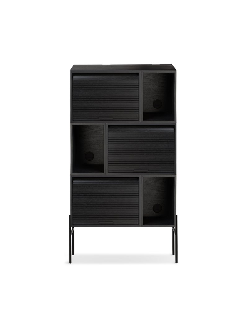 Hifive tall cabinet Black painted oak