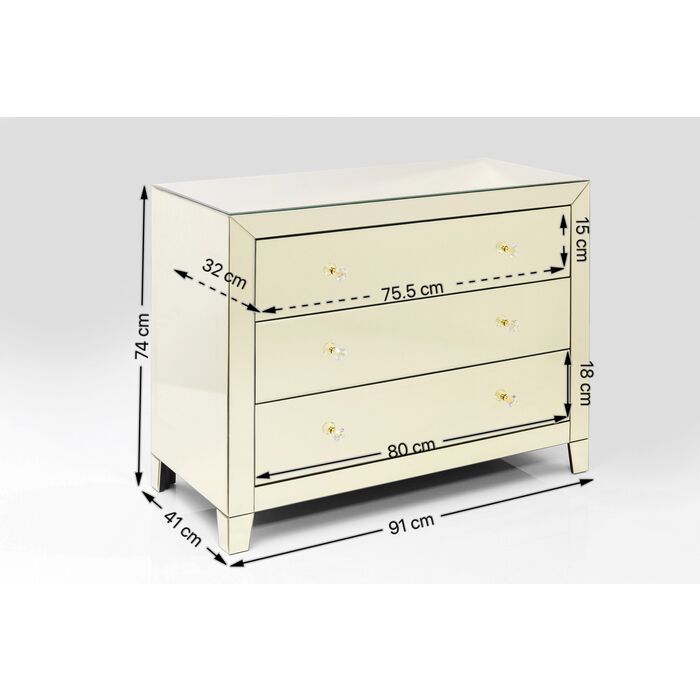 Dresser Luxury Pearl 3 Drawers - MyConcept Hong Kong