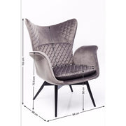 Armchair Tudor Velvet Silvergrey - MyConcept Hong Kong