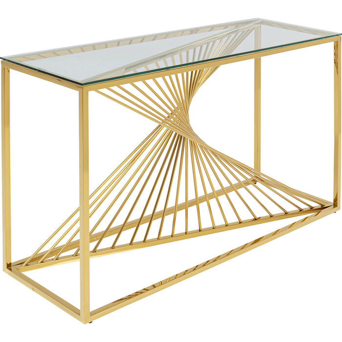 Console Laser Gold Clear Glass 120x40cm - MyConcept Hong Kong