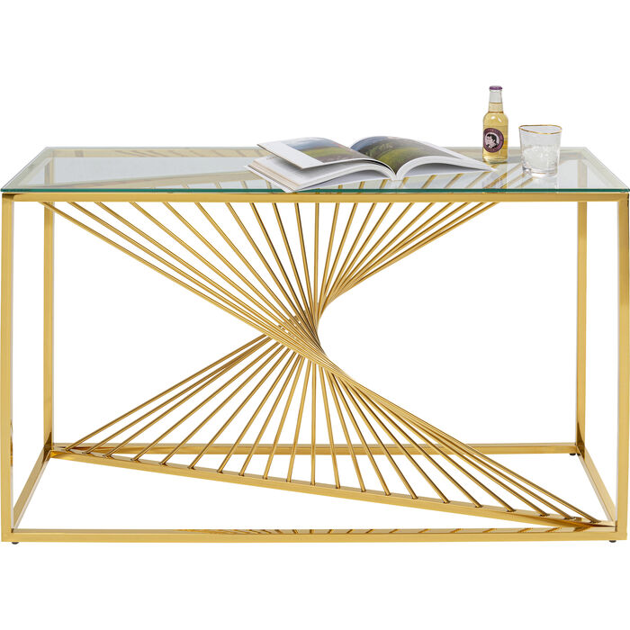 Console Laser Gold Clear Glass 120x40cm