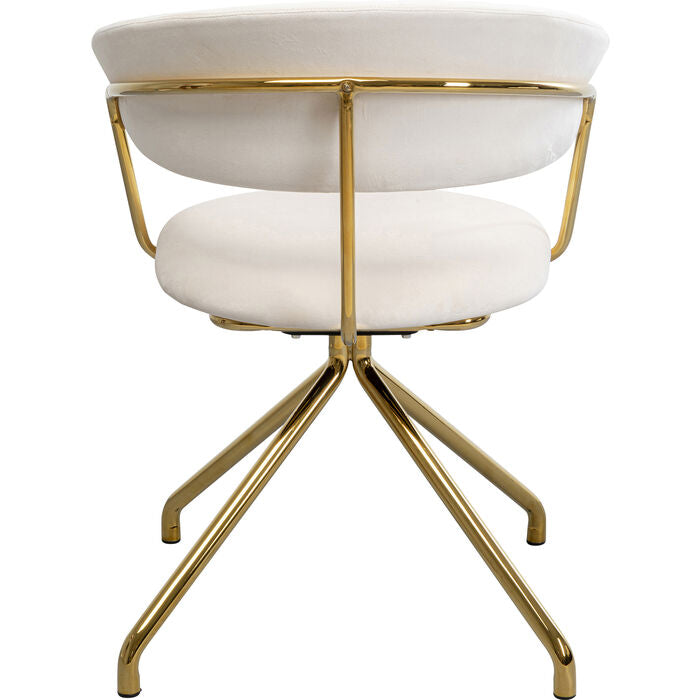 Swivel Chair Belle Velvet Cream - MyConcept Hong Kong