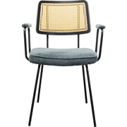 Chair with Armrest Aurelia Rattan Green - MyConcept Hong Kong