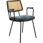 Chair with Armrest Aurelia Rattan Green - MyConcept Hong Kong