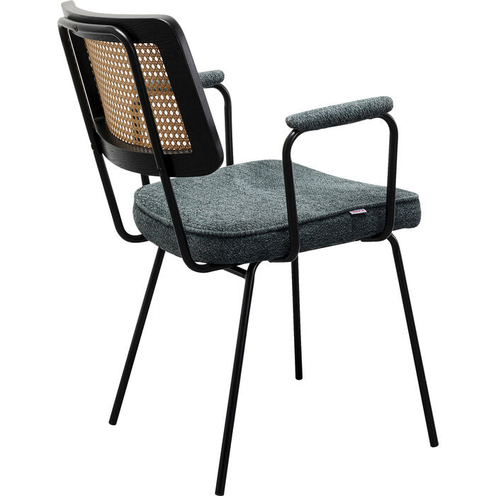 Chair with Armrest Aurelia Rattan Green - MyConcept Hong Kong