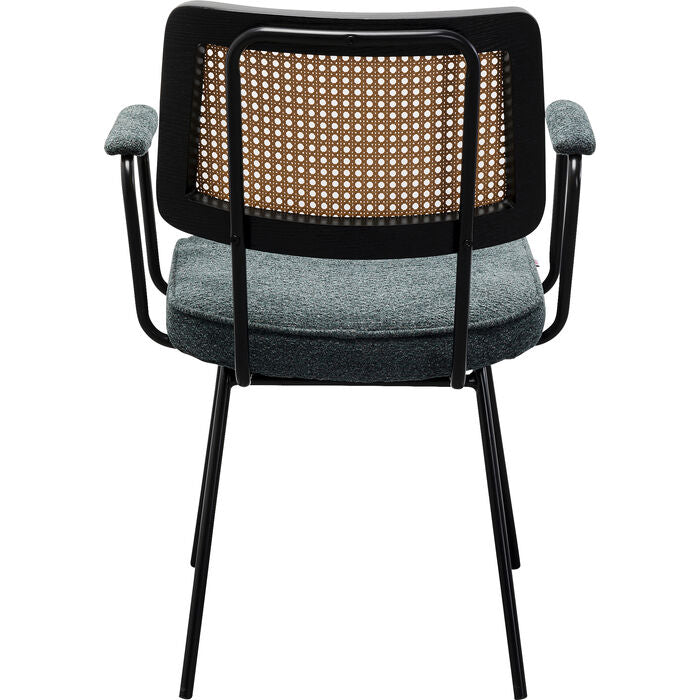 Chair with Armrest Aurelia Rattan Green - MyConcept Hong Kong