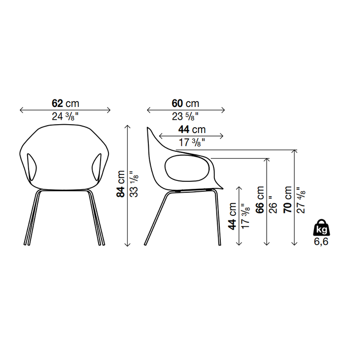 ELEPHANT Four Legs Chair - Polyurethane Seat