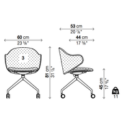 DUA Trestle with Castors Chair - Backrest 3(With Armrest) - MyConcept Hong Kong
