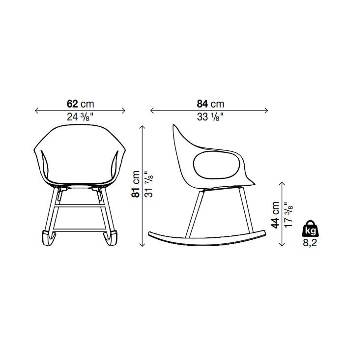 ELEPHANT Rocking Chair - Polyurethane seat