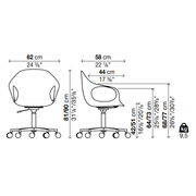 ELEPHANT Chair 5 Spoke Base with Castors - Polyurethane Seat - MyConcept Hong Kong