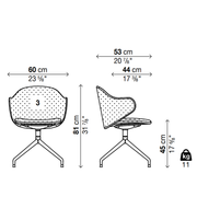 DUA Swivel trestle Chair - Backrest 3(With Armrest) - MyConcept Hong Kong