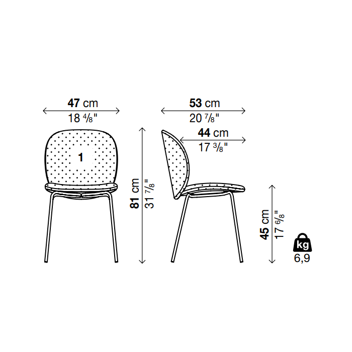 DUA Four Legs Chair  - Backrest 1 - MyConcept Hong Kong