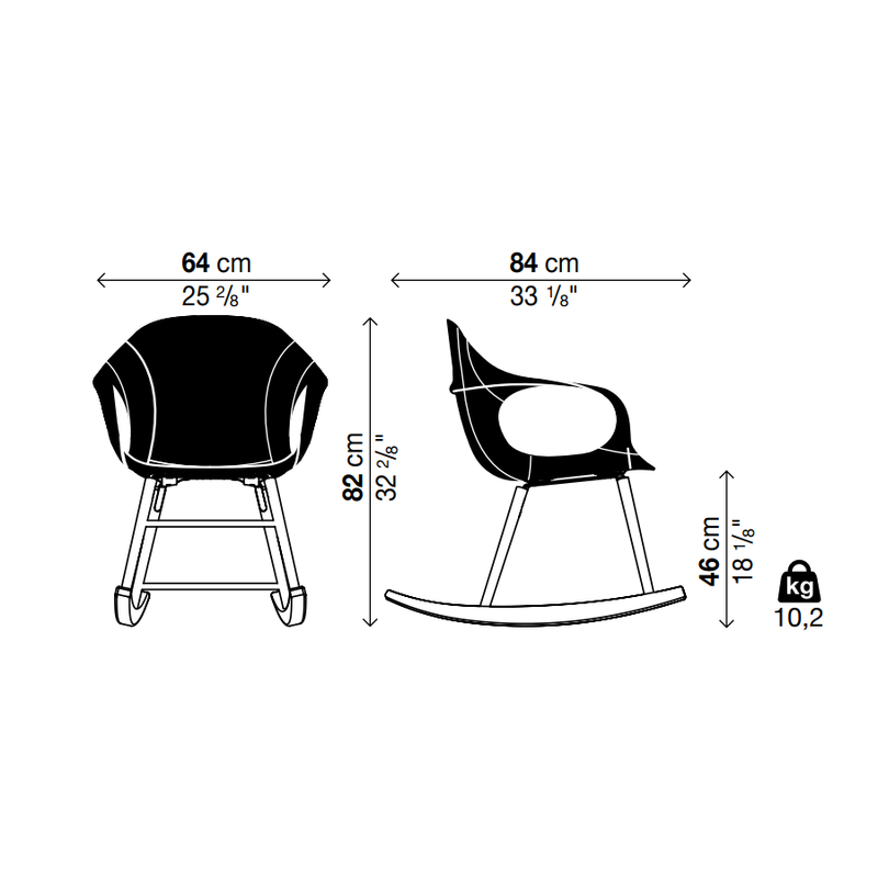 ELEPHANT Rocking Chair - Hide Upholstered Seat - MyConcept Hong Kong