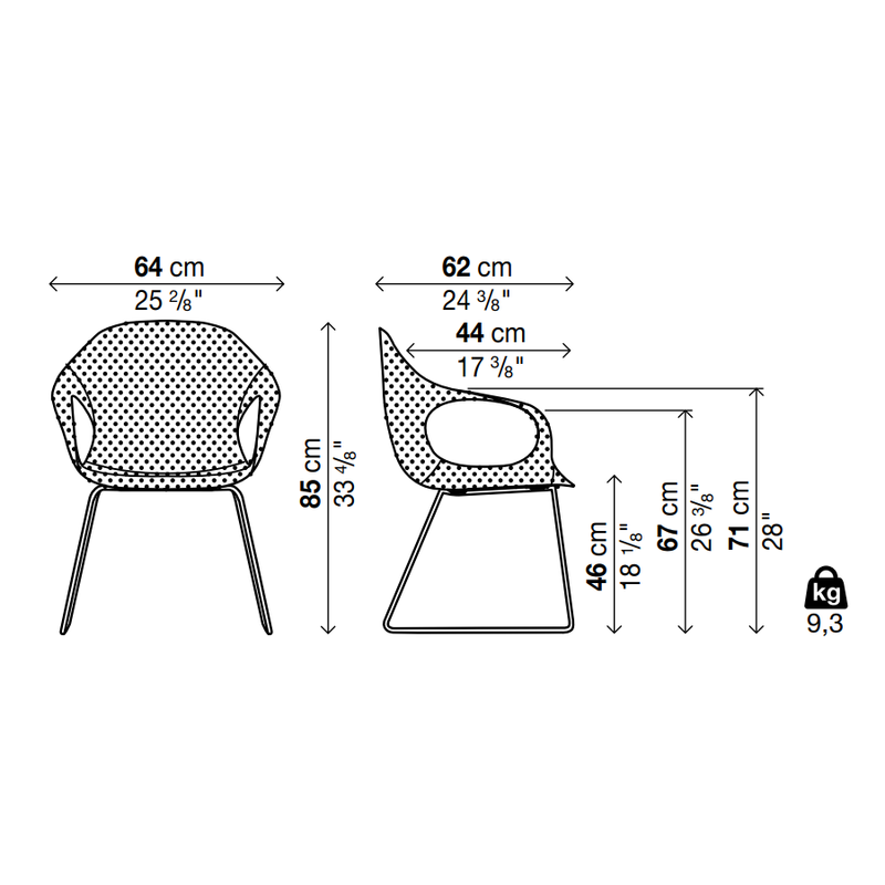 Elephant Sled Base Chair - Fabric Upholstered Seat - MyConcept Hong Kong