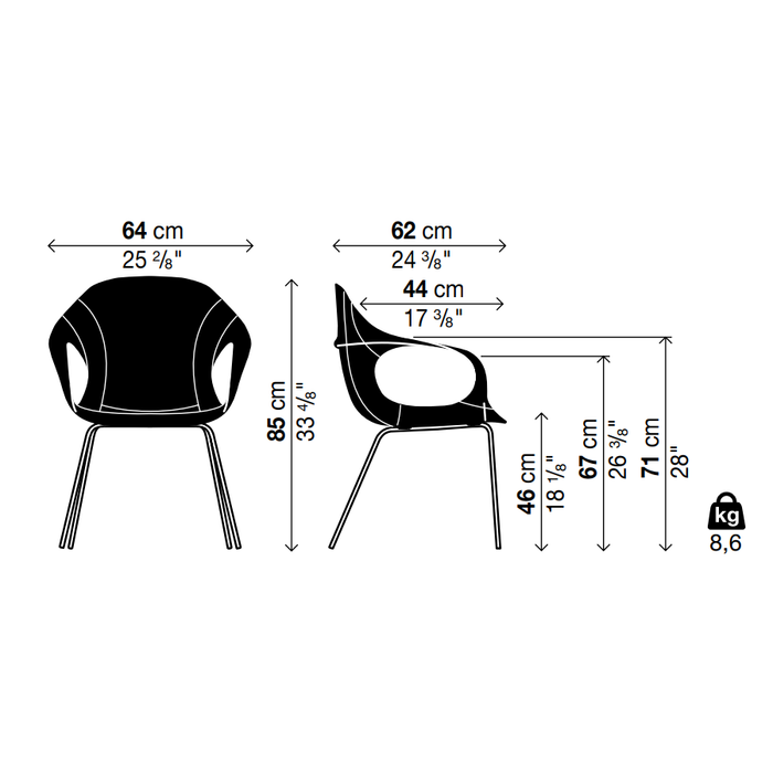 ELEPHANT Four Legs Chair - Hide Upholstered Seat - MyConcept Hong Kong