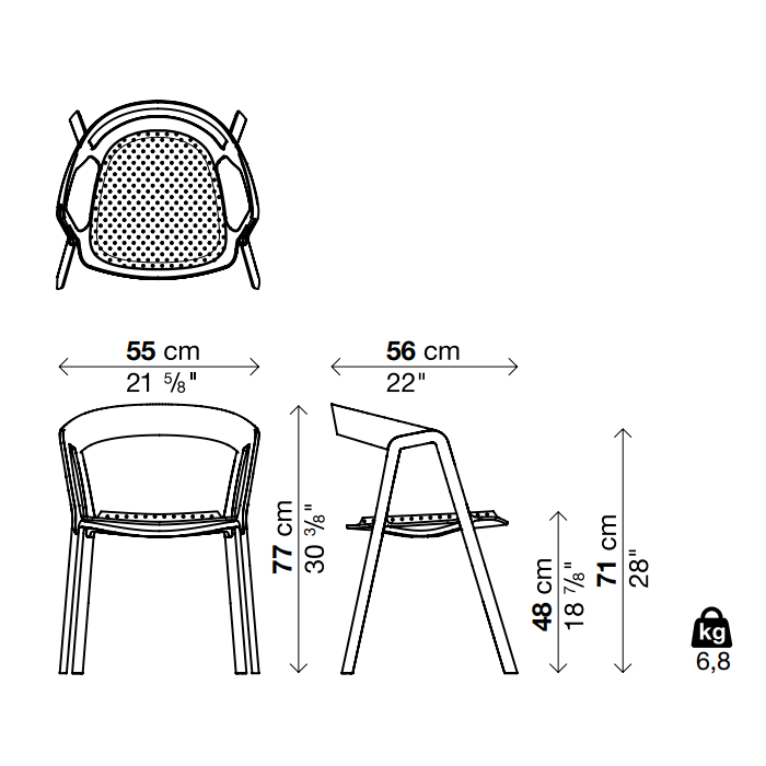 COMPAS Armchair with Fix Cushion - MyConcept Hong Kong