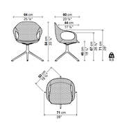 ELEPHANT Swivel Trestle Chair - Fabric Upholstered Seat - MyConcept Hong Kong