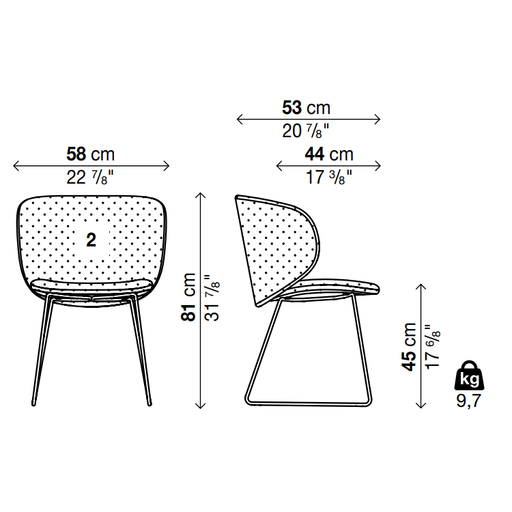 DUA Sled Base Chair - Backrest 2 - MyConcept Hong Kong